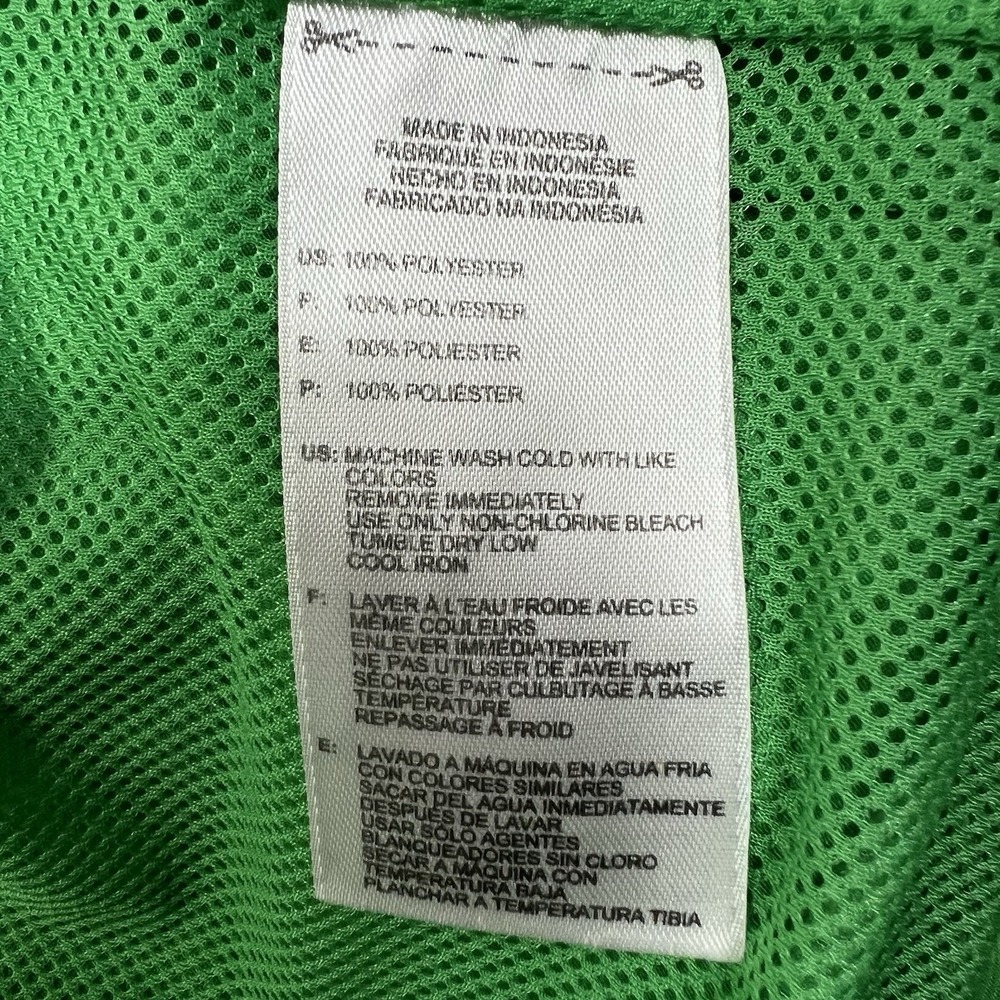 Adidas 2XL Windbreaker Jacket With Hood In Collar Green & Black Soccer Golf Coat - Picture 9 of 13